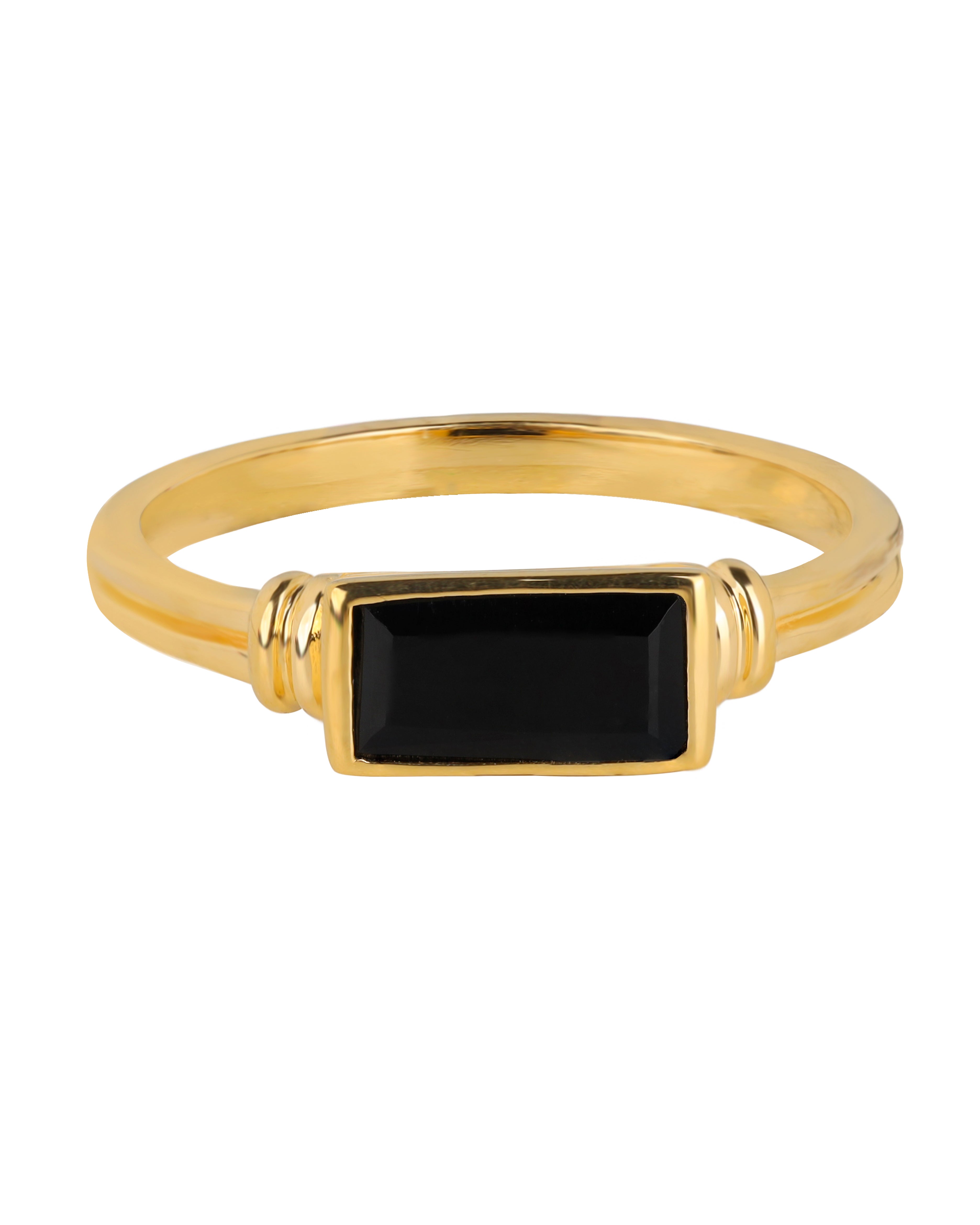 14k Gold Over 925 Silver Black shops Onyx Ring