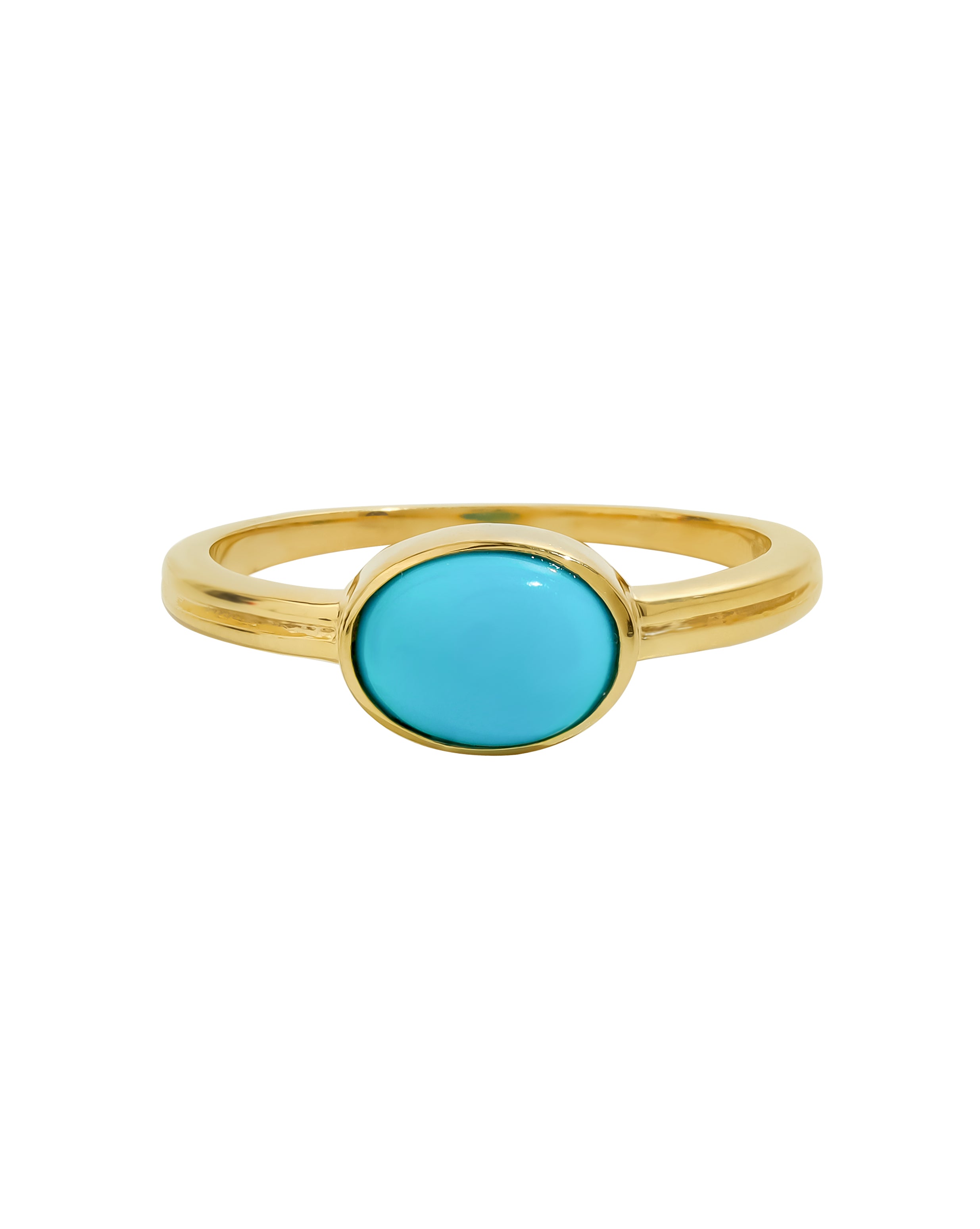 Blue Topaz and Reconstituted Turquoise Ring Gold-plated Sterling Silver