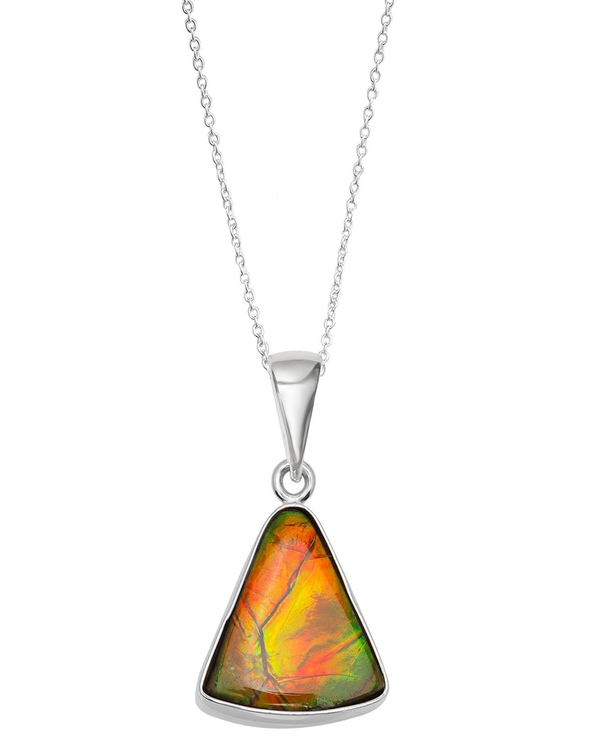 5 Ct. Ammolite .925 Sterling Silver Necklace Pendant Jewelry - YoTreasure