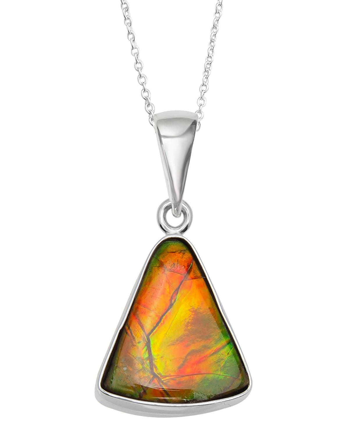 5 Ct. Ammolite .925 Sterling Silver Necklace Pendant Jewelry - YoTreasure