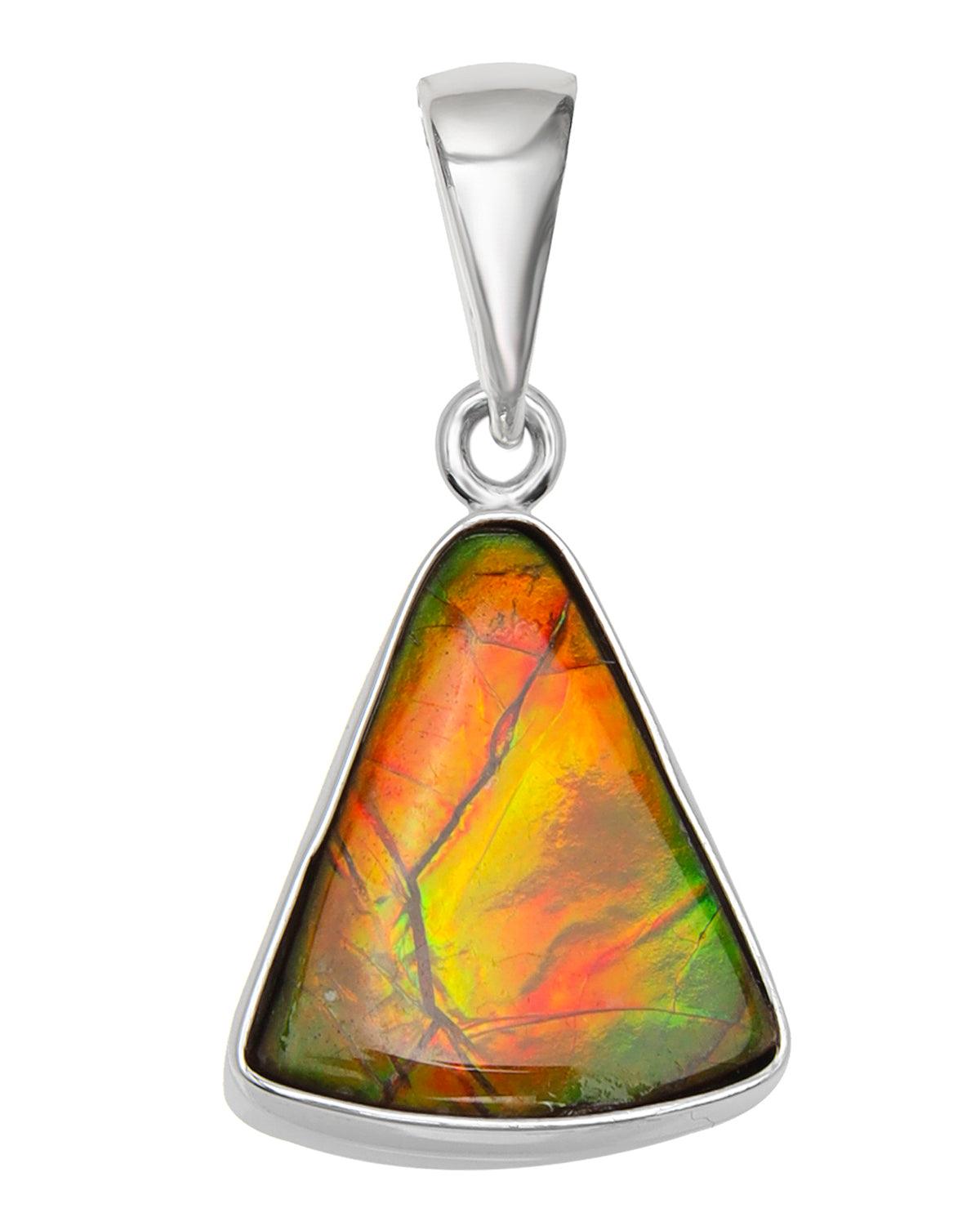 5 Ct. Ammolite .925 Sterling Silver Necklace Pendant Jewelry - YoTreasure