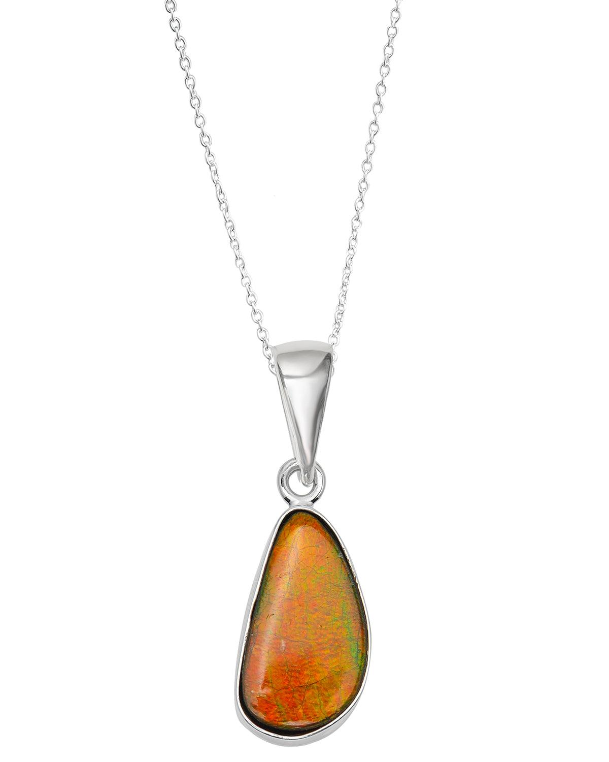 6 Ct. Ammolite .925 Sterling Silver Necklace Pendant Jewelry - YoTreasure