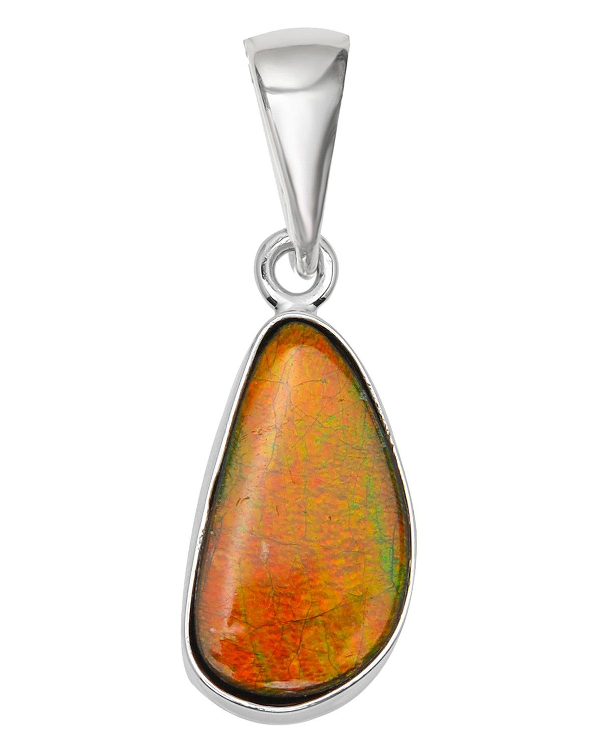 6 Ct. Ammolite .925 Sterling Silver Necklace Pendant Jewelry - YoTreasure