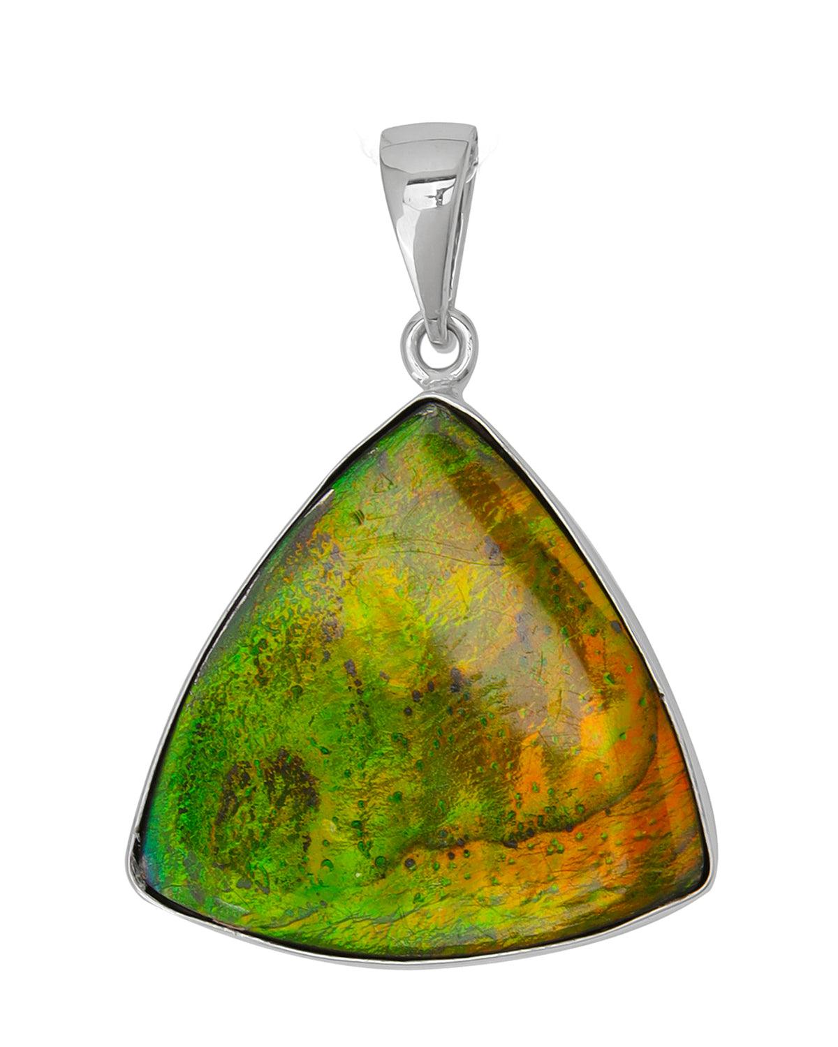20.60 Ct. Ammolite 925 Sterling Silver Necklace Pendant Jewelry - YoTreasure