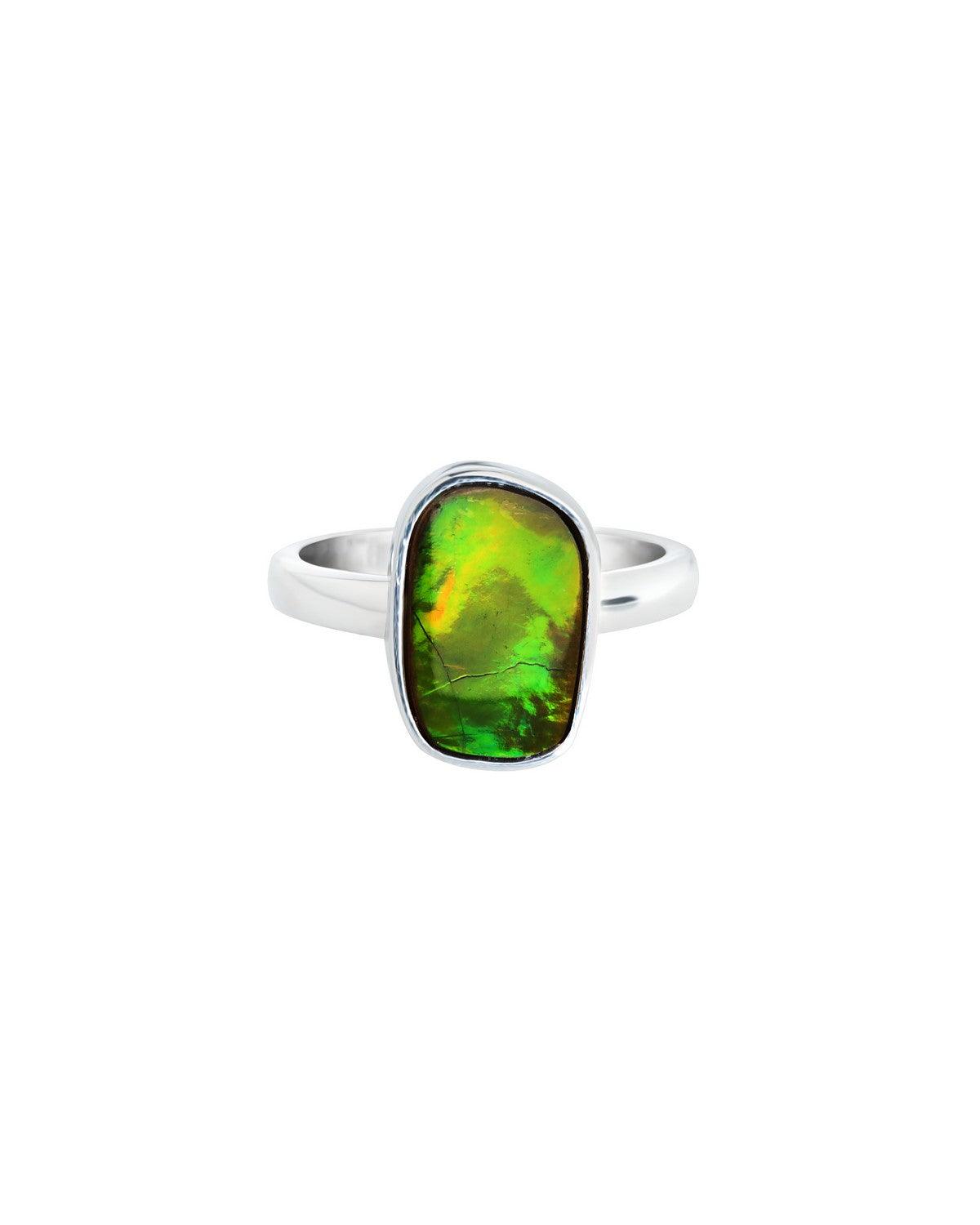 3.55 Ct. Ammoite Ring Solid 925 Sterling Silver Jewlry - YoTreasure