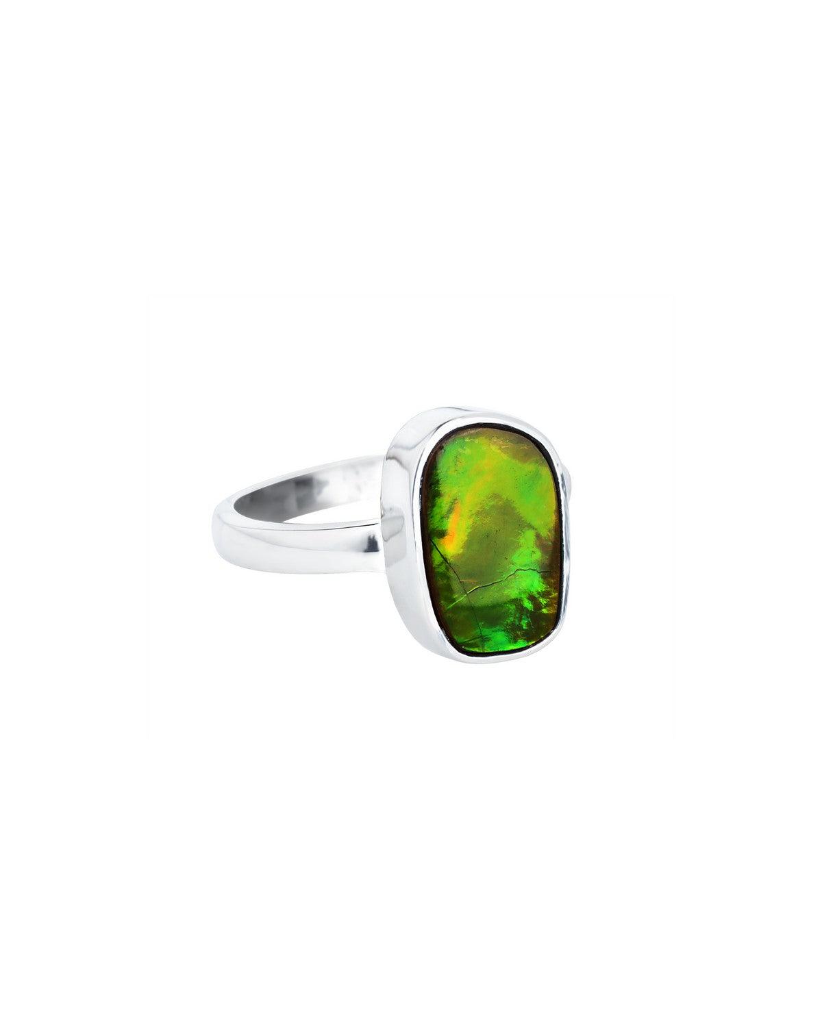 3.55 Ct. Ammoite Ring Solid 925 Sterling Silver Jewlry - YoTreasure