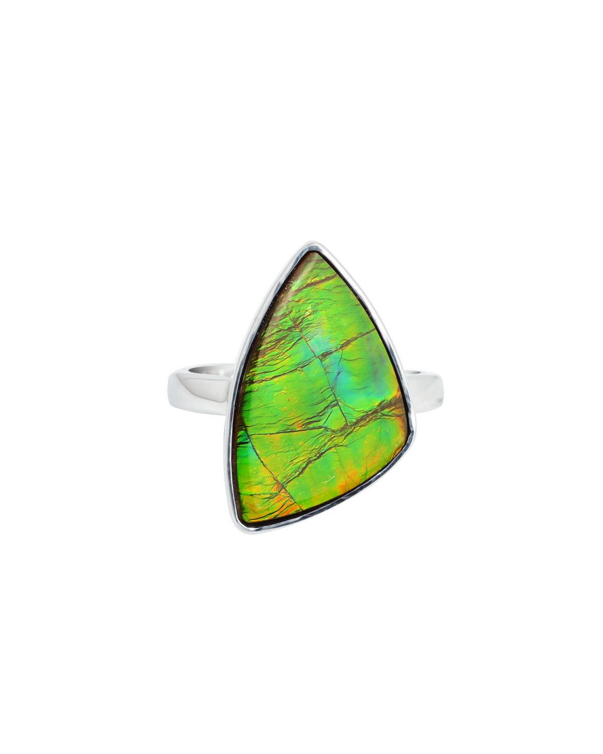8.75 Ct. Ammoite Ring Solid 925 Sterling Silver Jewlry - YoTreasure