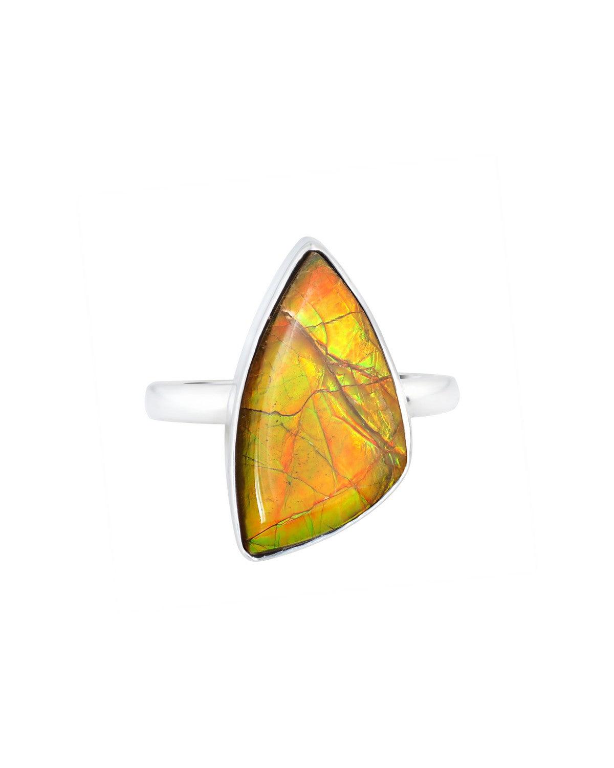 7 Ct. Ammoite Ring Solid 925 Sterling Silver Jewlry - YoTreasure