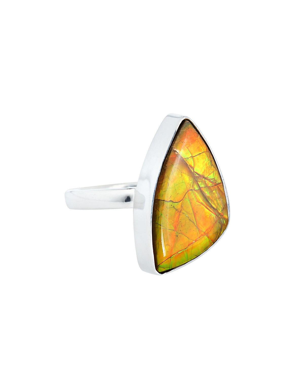 7 Ct. Ammoite Ring Solid 925 Sterling Silver Jewlry - YoTreasure