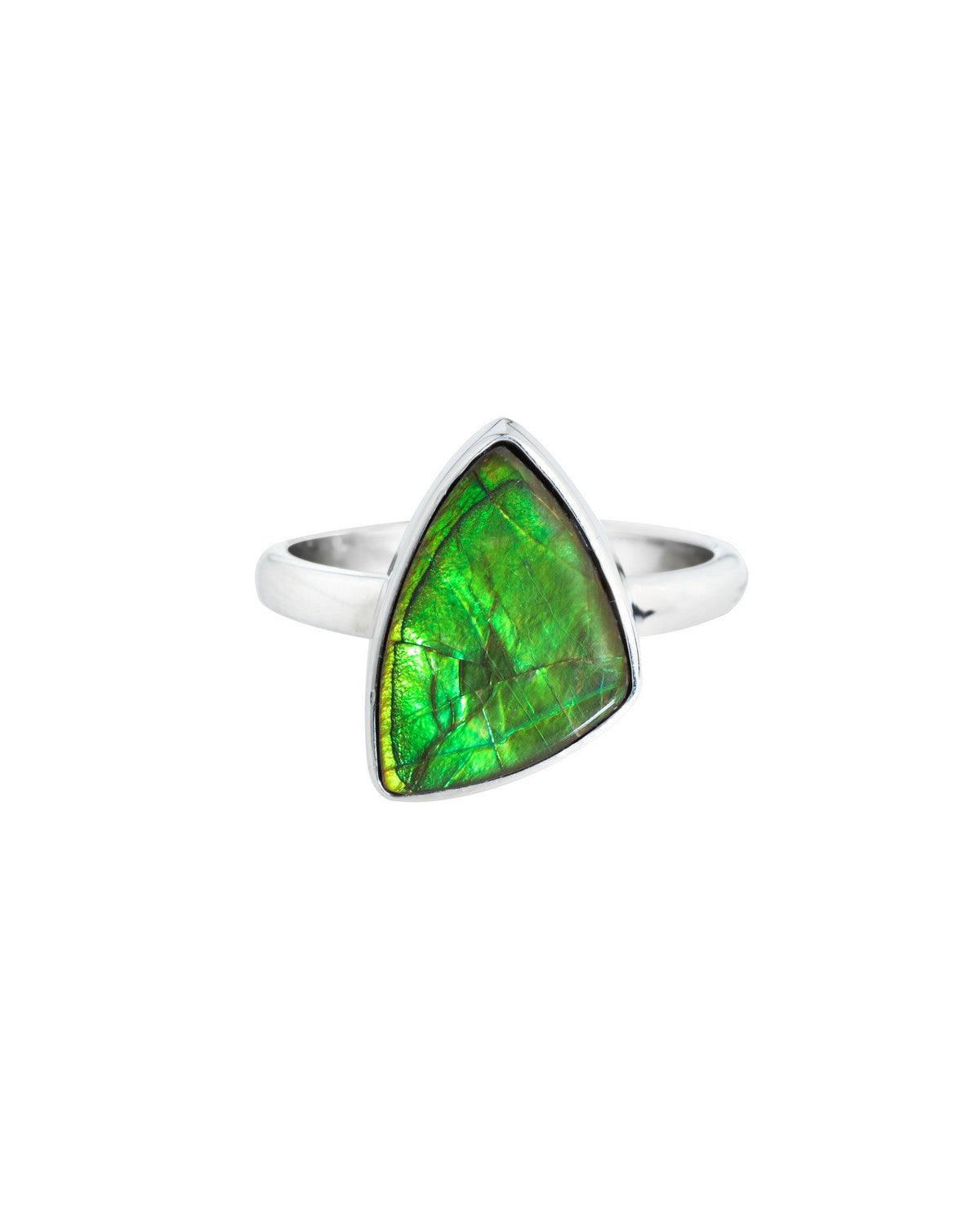 5.90 Ct. Ammoite Ring Solid 925 Sterling Silver Jewlry - YoTreasure