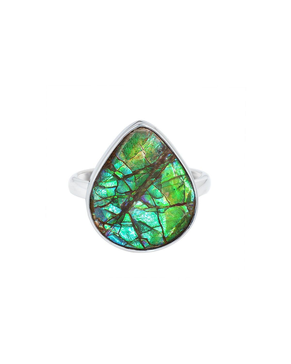 10.45 Ct. Ammoite Ring Solid 925 Sterling Silver Jewlry - YoTreasure