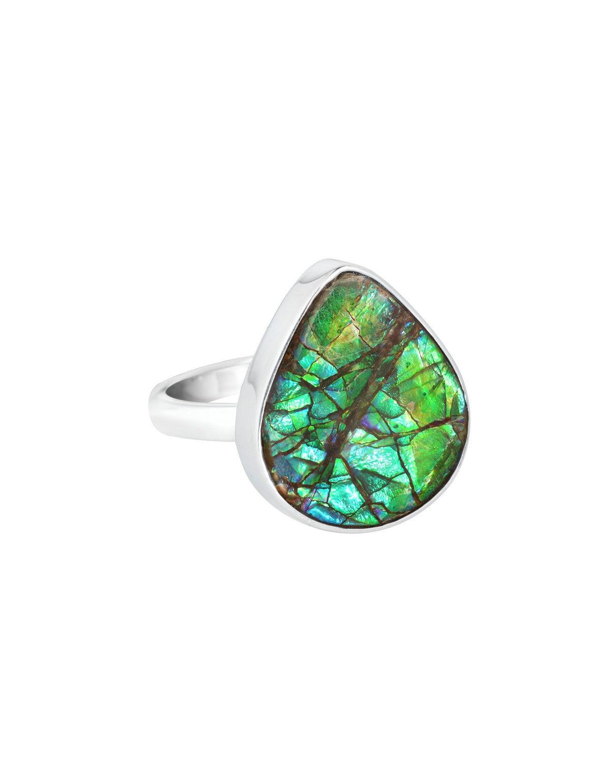 10.45 Ct. Ammoite Ring Solid 925 Sterling Silver Jewlry - YoTreasure