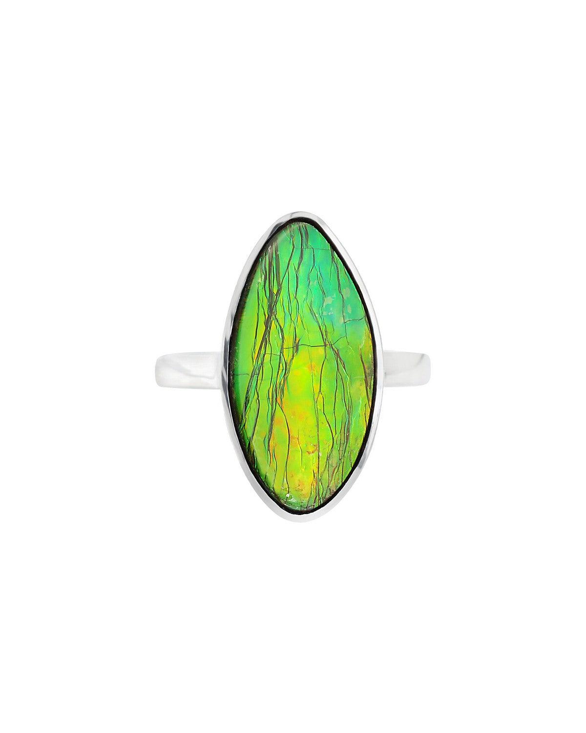 10.60 Ct. Ammoite Ring Solid 925 Sterling Silver Jewlry - YoTreasure