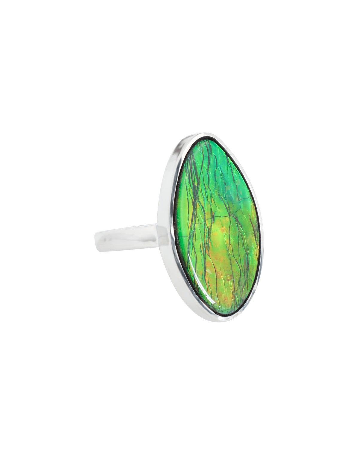 10.60 Ct. Ammoite Ring Solid 925 Sterling Silver Jewlry - YoTreasure