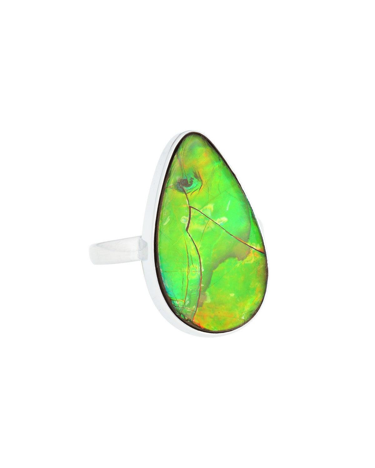8.95 Ct. Ammoite Ring Solid 925 Sterling Silver Jewlry - YoTreasure