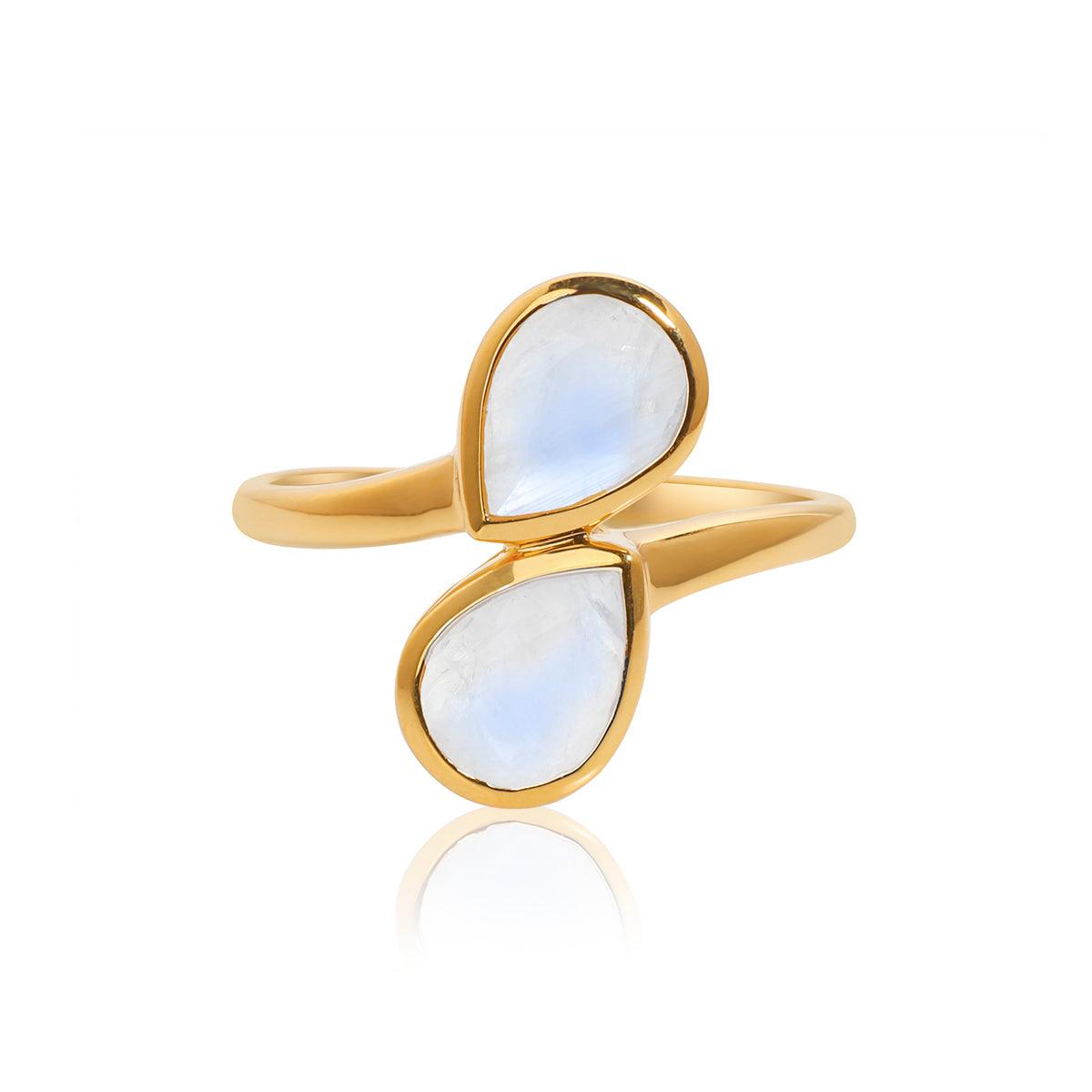 1.70 Ct. Moonstone Ring 14K Gold Over 925 Silver Jewelry - YoTreasure