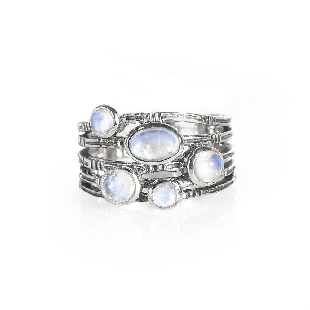 YoTreasure Moonstone Solid 925 Sterling Silver Antique Ring - YoTreasure
