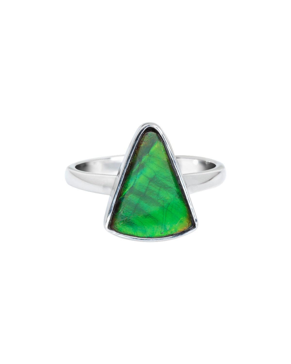 4.5 Ct. Ammolite Solid 925 Sterling Silver Ring - YoTreasure