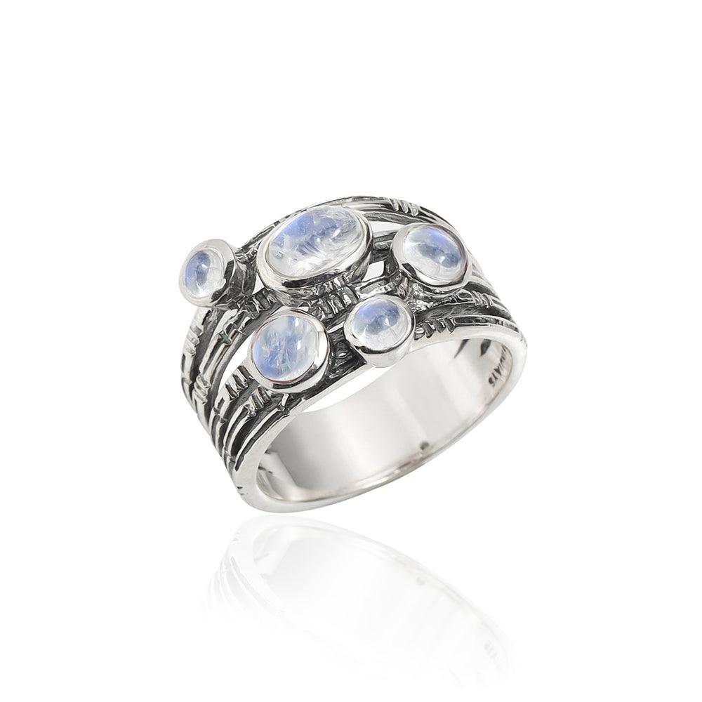 YoTreasure Moonstone Solid 925 Sterling Silver Antique Ring - YoTreasure