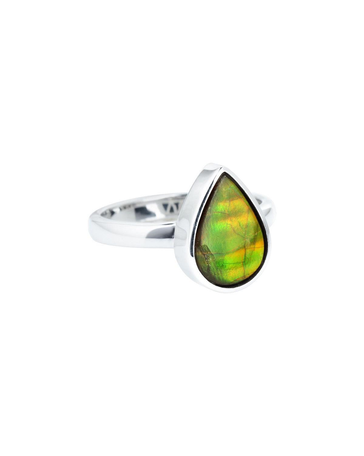 3.50 Ct. Ammolite Solid 925 Sterling Silver Statement Ring - YoTreasure