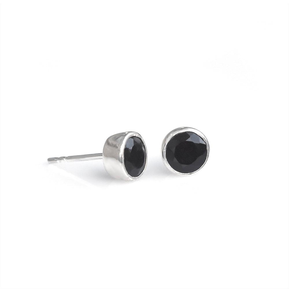 Black Onyx Solid 925 Sterling Silver Stud Earrings - YoTreasure