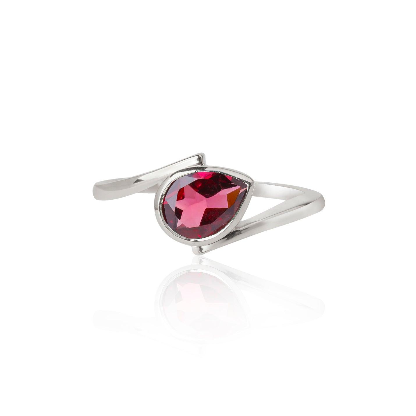 Rhodolite Garnet Solid 925 Sterling Silver Solitaire Ring Jewelry