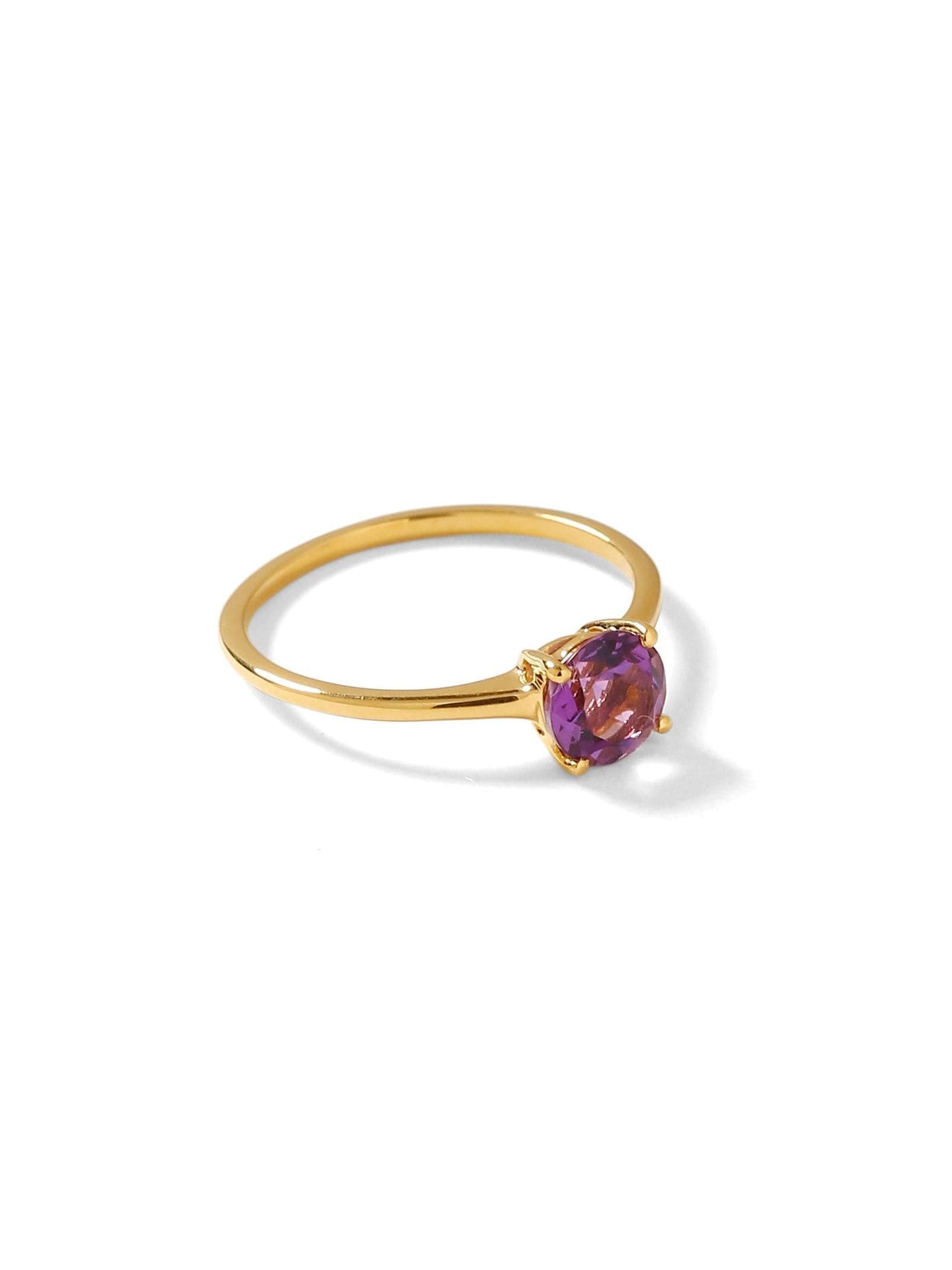 0.75 Ct Amethyst Solid 10k Yellow Gold Solitaire Ring Jewelry - YoTreasure