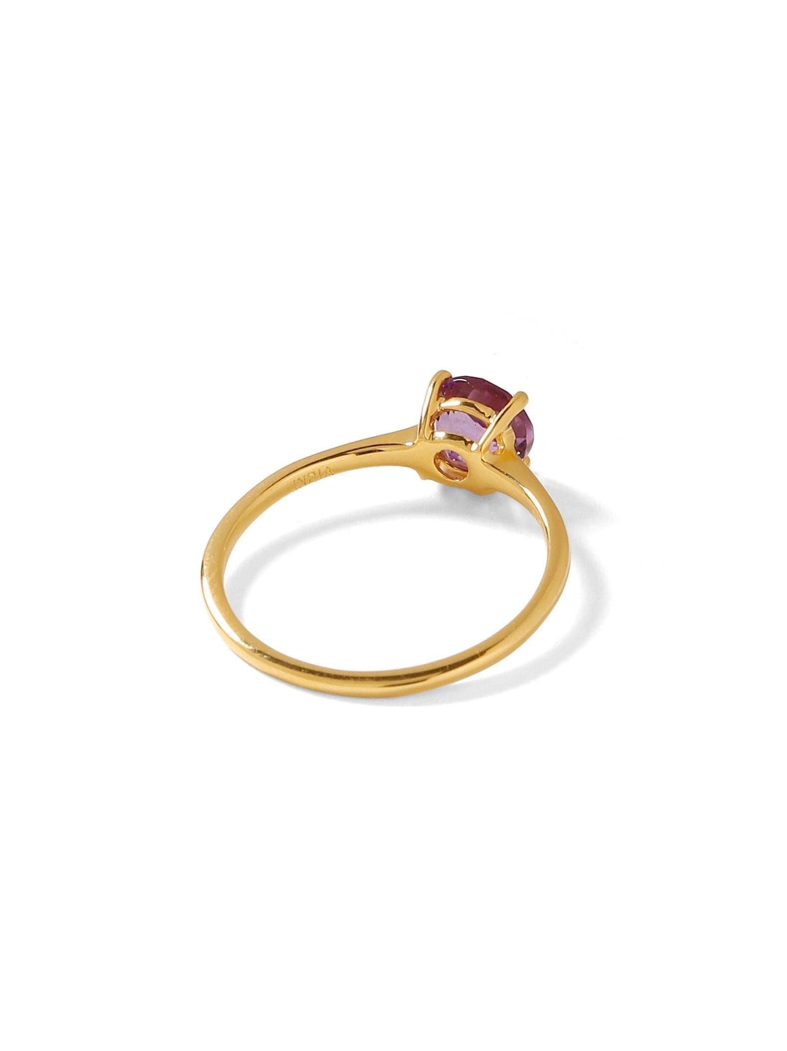 0.75 Ct Amethyst Solid 10k Yellow Gold Solitaire Ring Jewelry - YoTreasure