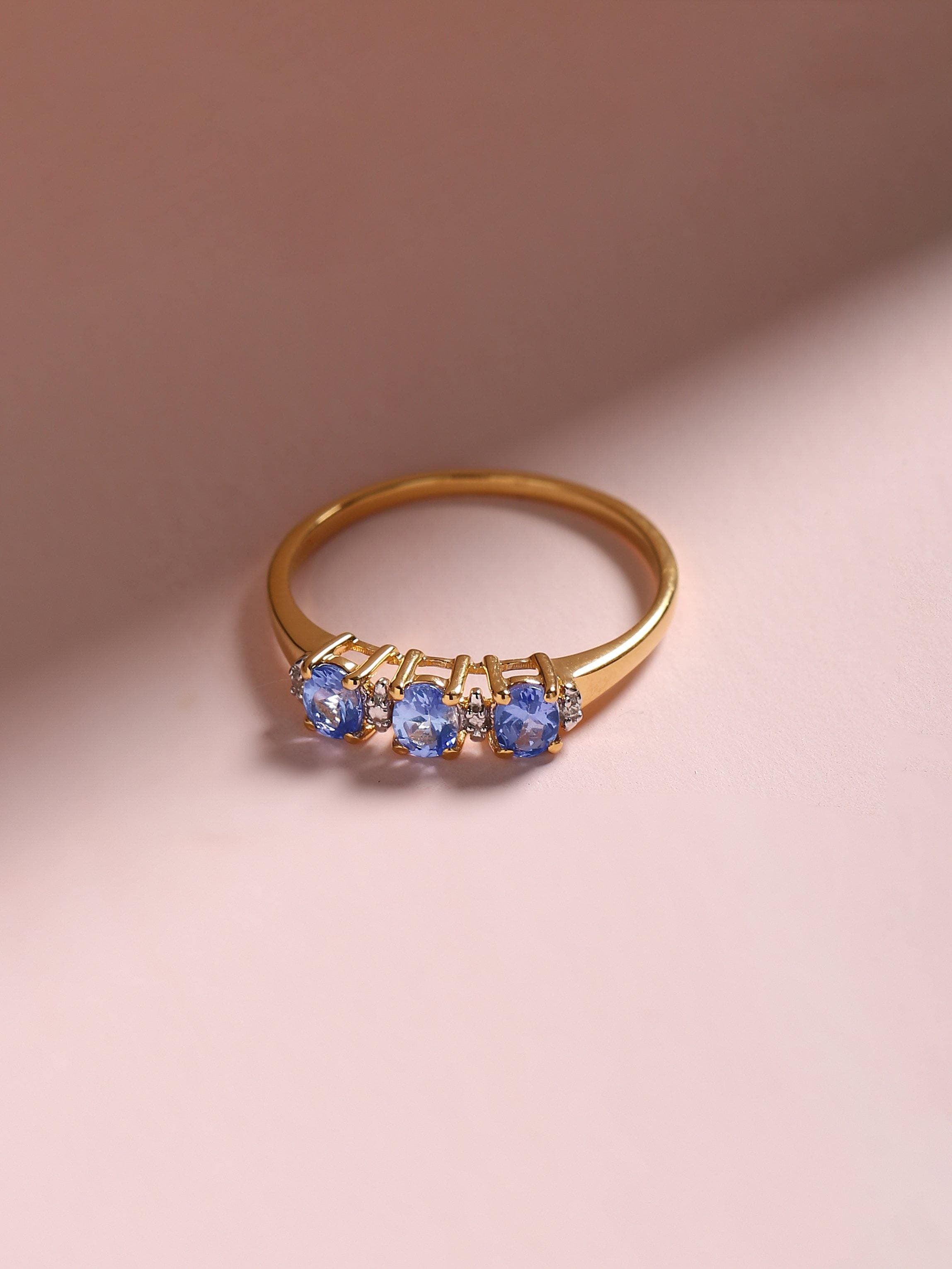 0.46 Ct. Tanzanite Solid 10k Yellow Gold Ring Jewelry - YoTreasure