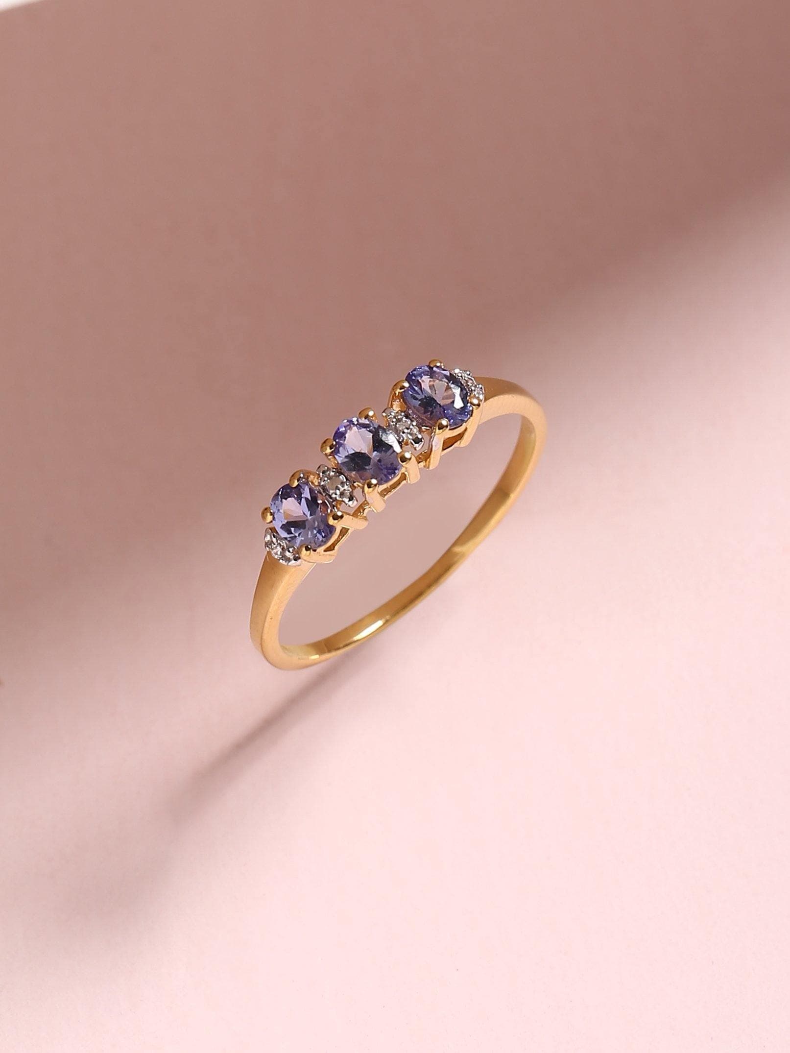 0.46 Ct. Tanzanite Solid 10k Yellow Gold Ring Jewelry - YoTreasure