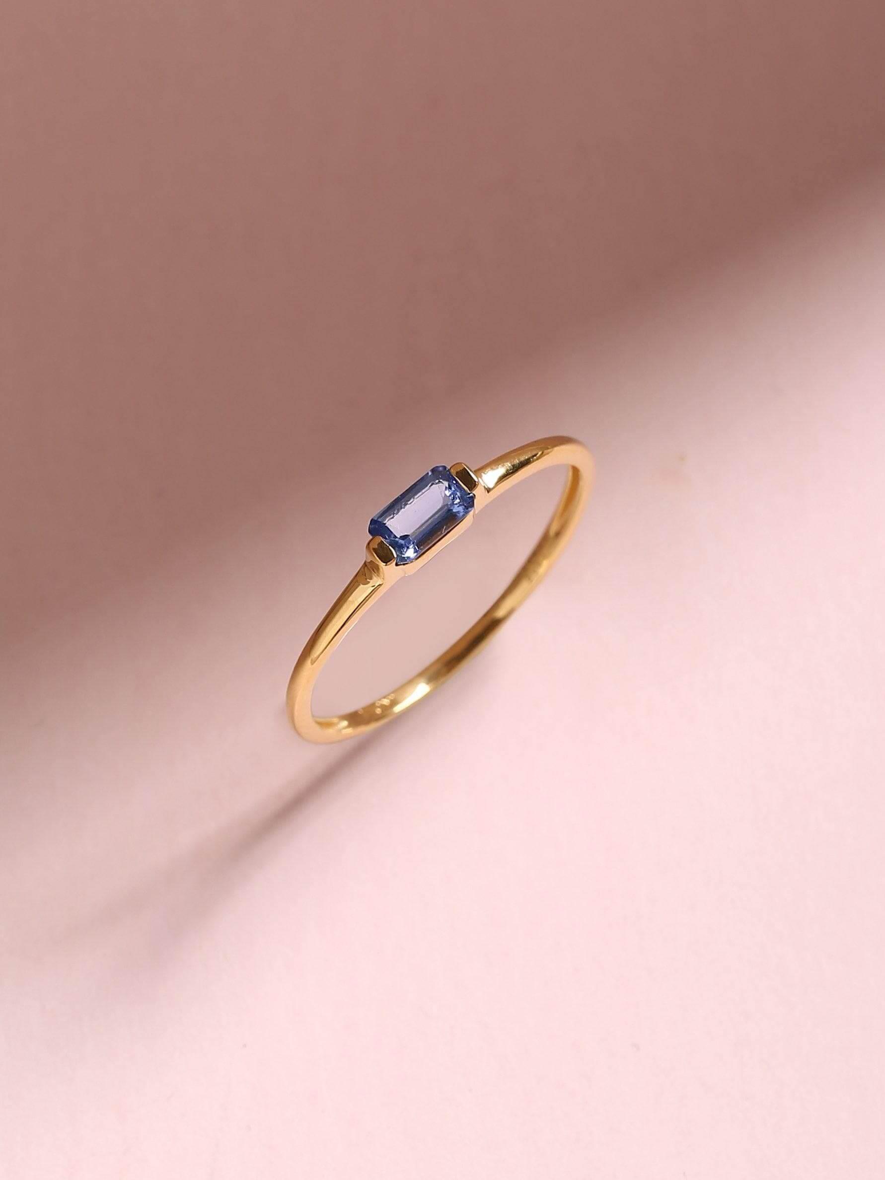 0.34 Ct Tanzanite Solid 10k Yellow Gold Ring Jewelry - YoTreasure
