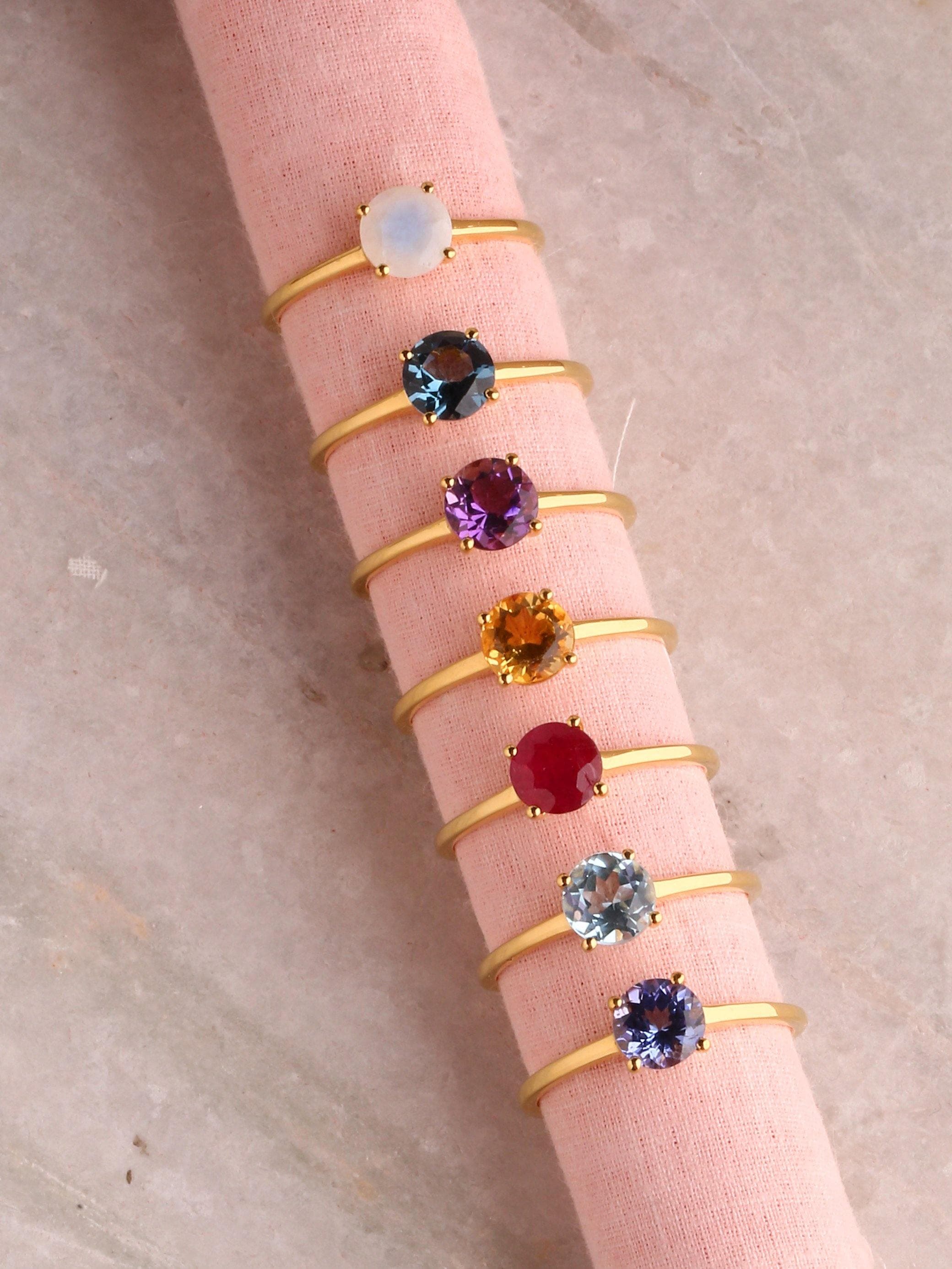 0.75 Ct Amethyst Solid 10k Yellow Gold Solitaire Ring Jewelry - YoTreasure