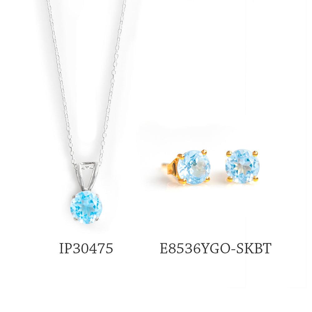 3/4" Natural Blue Topaz 925 Sterling Silver Pendant With Chain - YoTreasure
