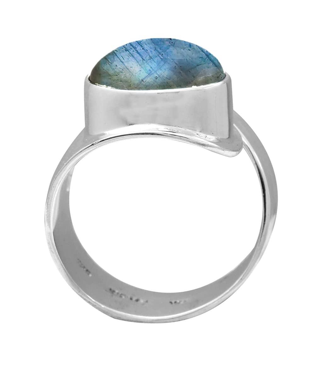 Labradorite Solid 925 Sterling Silver Designer Ring Jewelry - YoTreasure