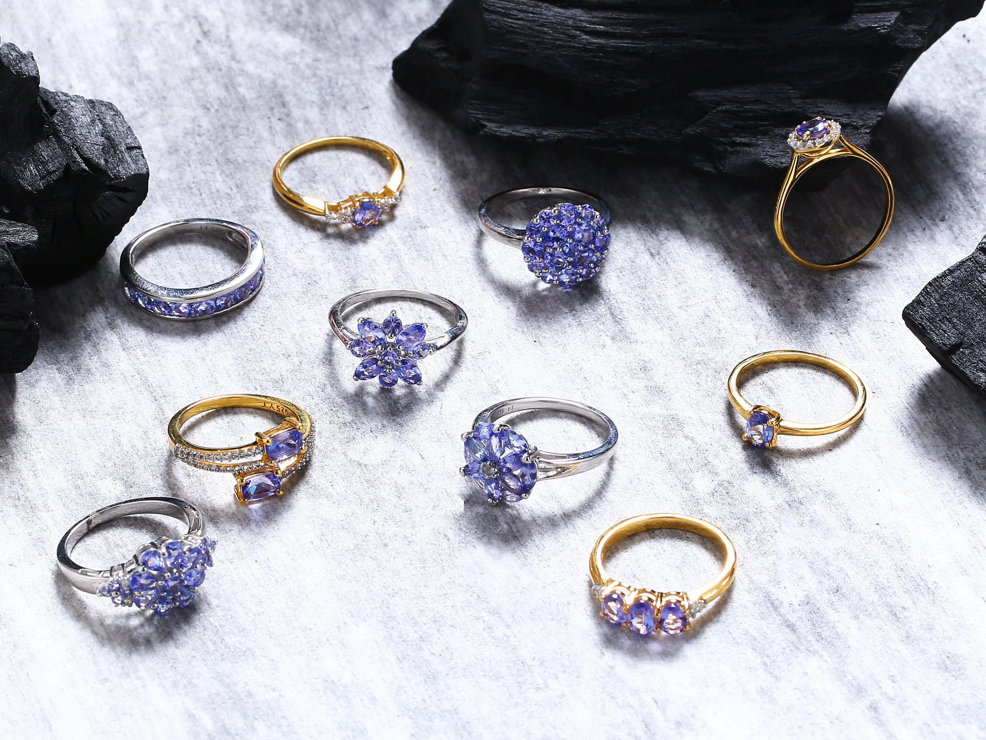 Tanzanite Solid 925 Sterling Silver Eternity Band Ring Jewelry - YoTreasure