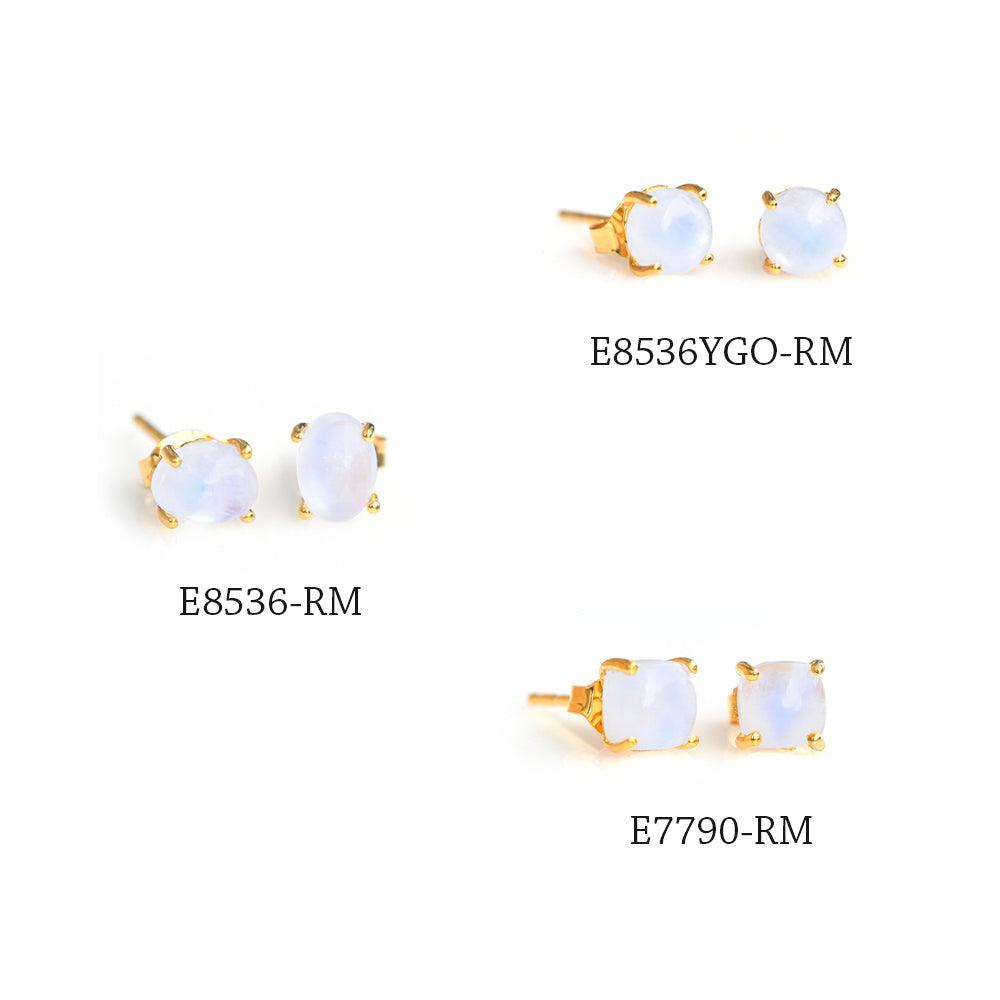 1.50 Ct. Moonstone Solid 10k Yellow Gold Stud Earrings - YoTreasure