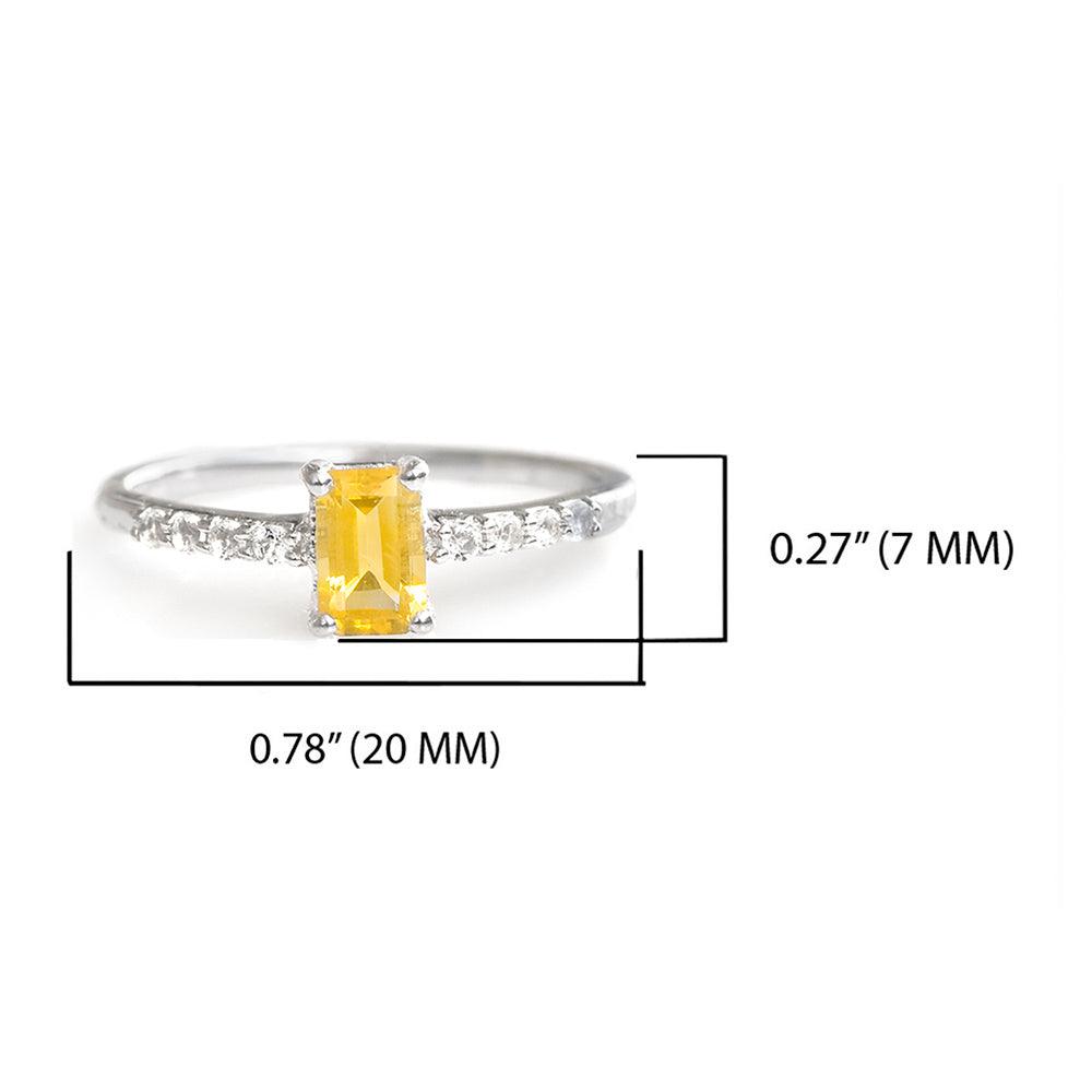 0.64 Ct Citrine White Topaz Solid 925 Sterling Silver Ring Jewelry - YoTreasure