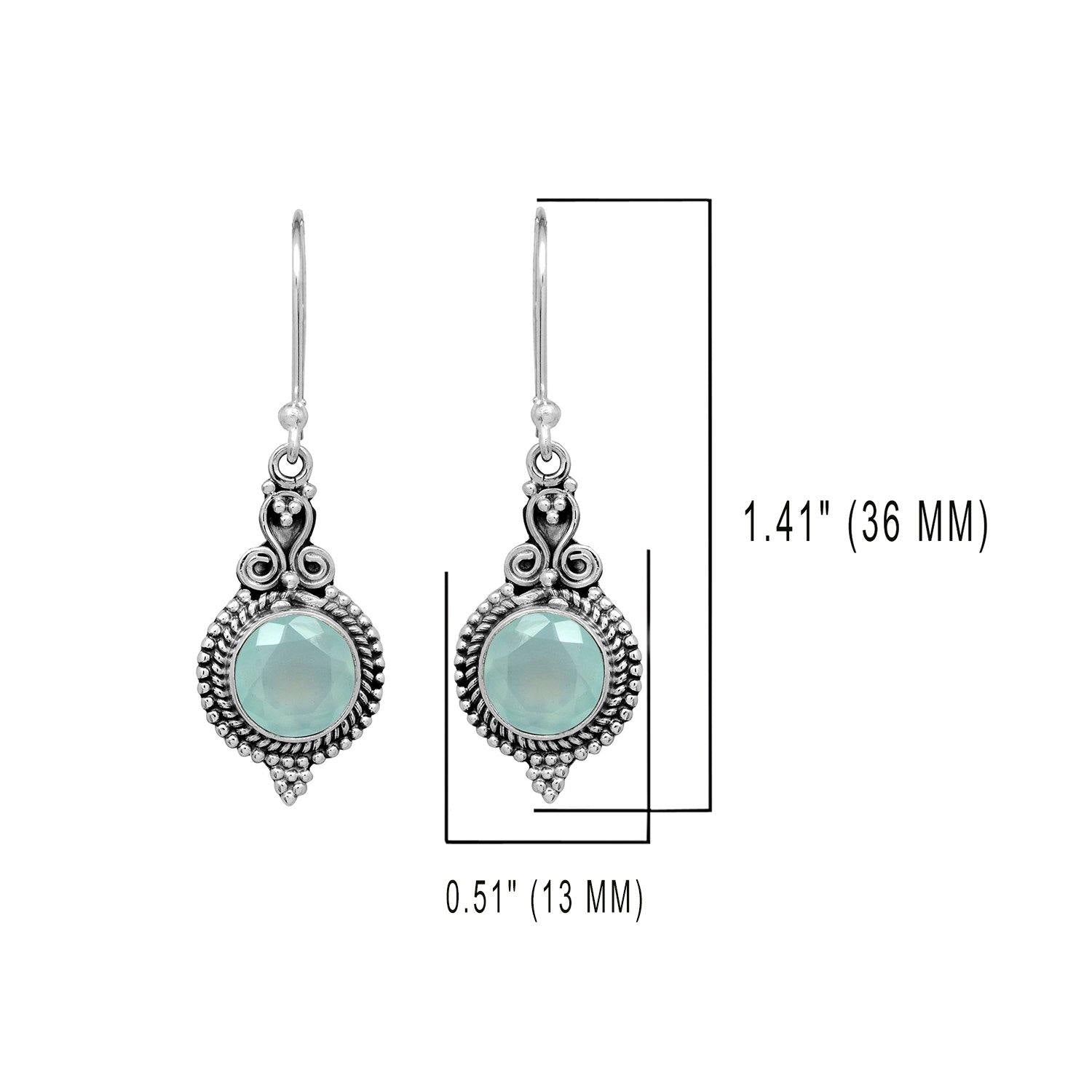 Aqua Chalcedony Solid 925 Sterling Silver Dangle Earrings Jewelry - YoTreasure