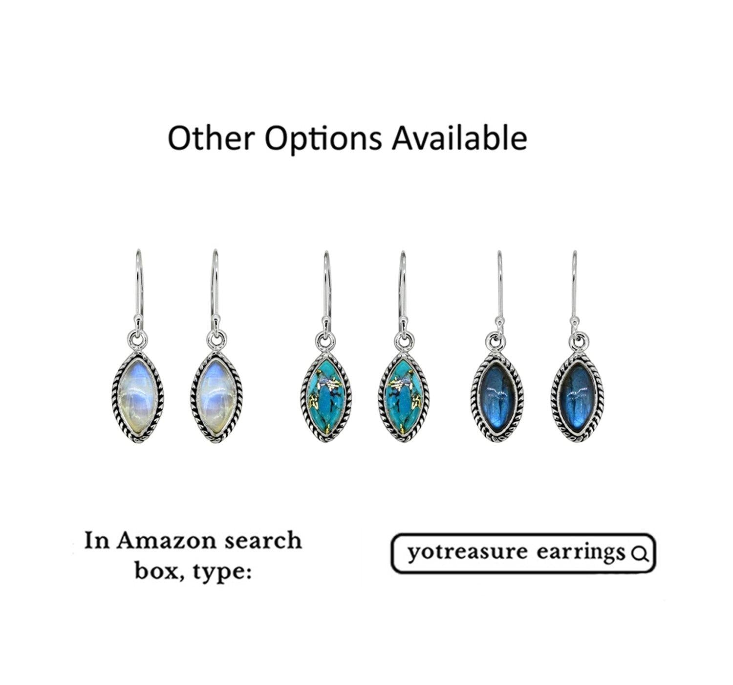 Blue Copper Turquoise Solid 925 Sterling Silver Dangle Earrings Jewelry - YoTreasure