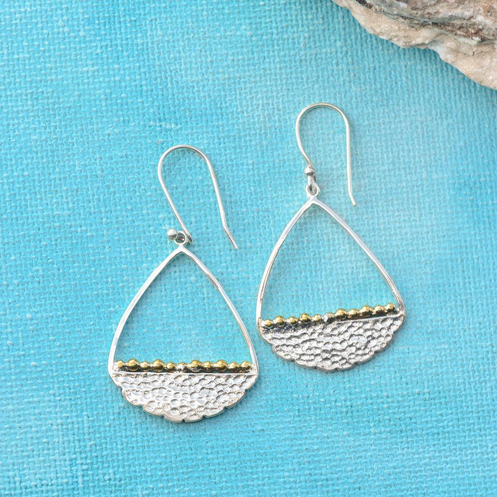 Solid 925 Sterling Silver Brass Dangle Earrings Jewelry - YoTreasure