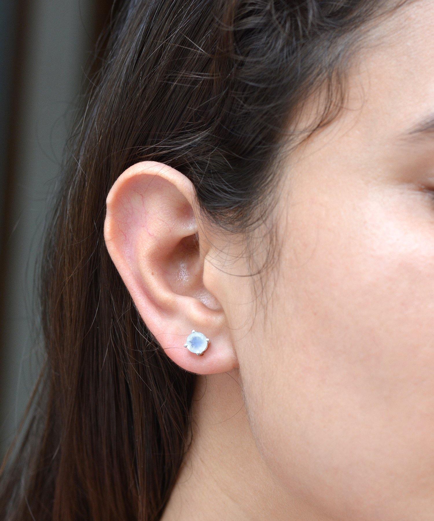 Moonstone  Sterling Silver Gemstone Earrings - YoTreasure