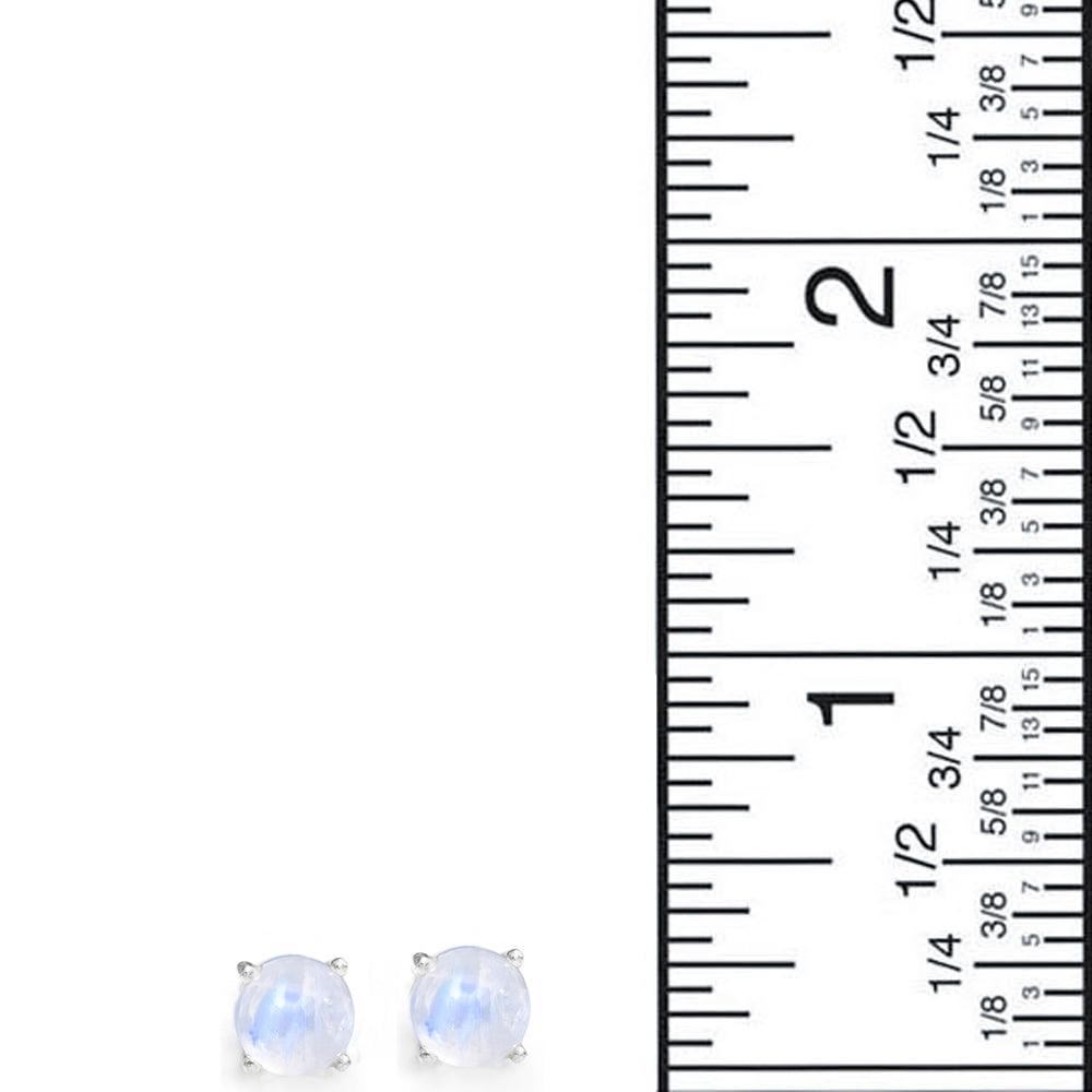 Rainbow Moonstone Solid 925 Sterling Silver Stud Earrings - YoTreasure