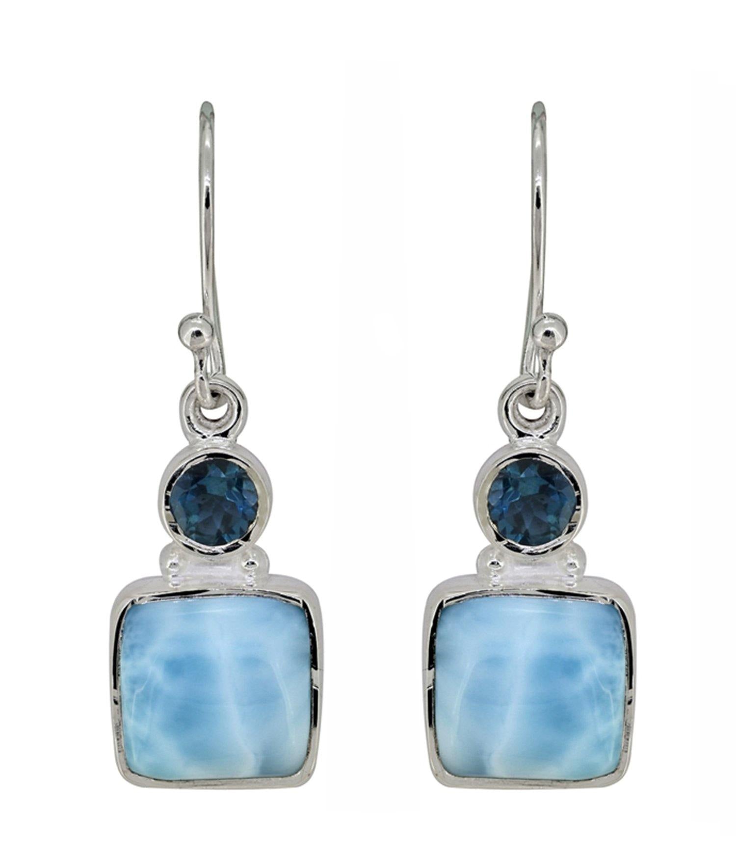Larimar London Blue Topaz Gemstone Earrings - YoTreasure