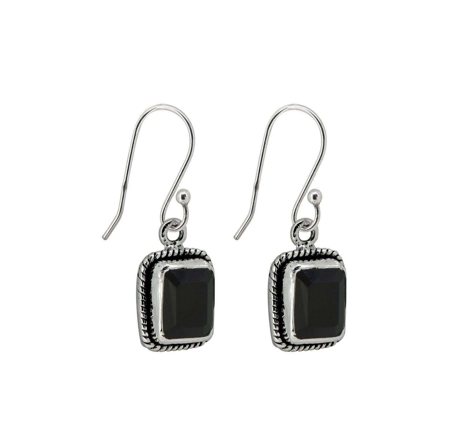 Black Onyx Solid 925 Sterling Silver Dangle Earrings Jewelry - YoTreasure
