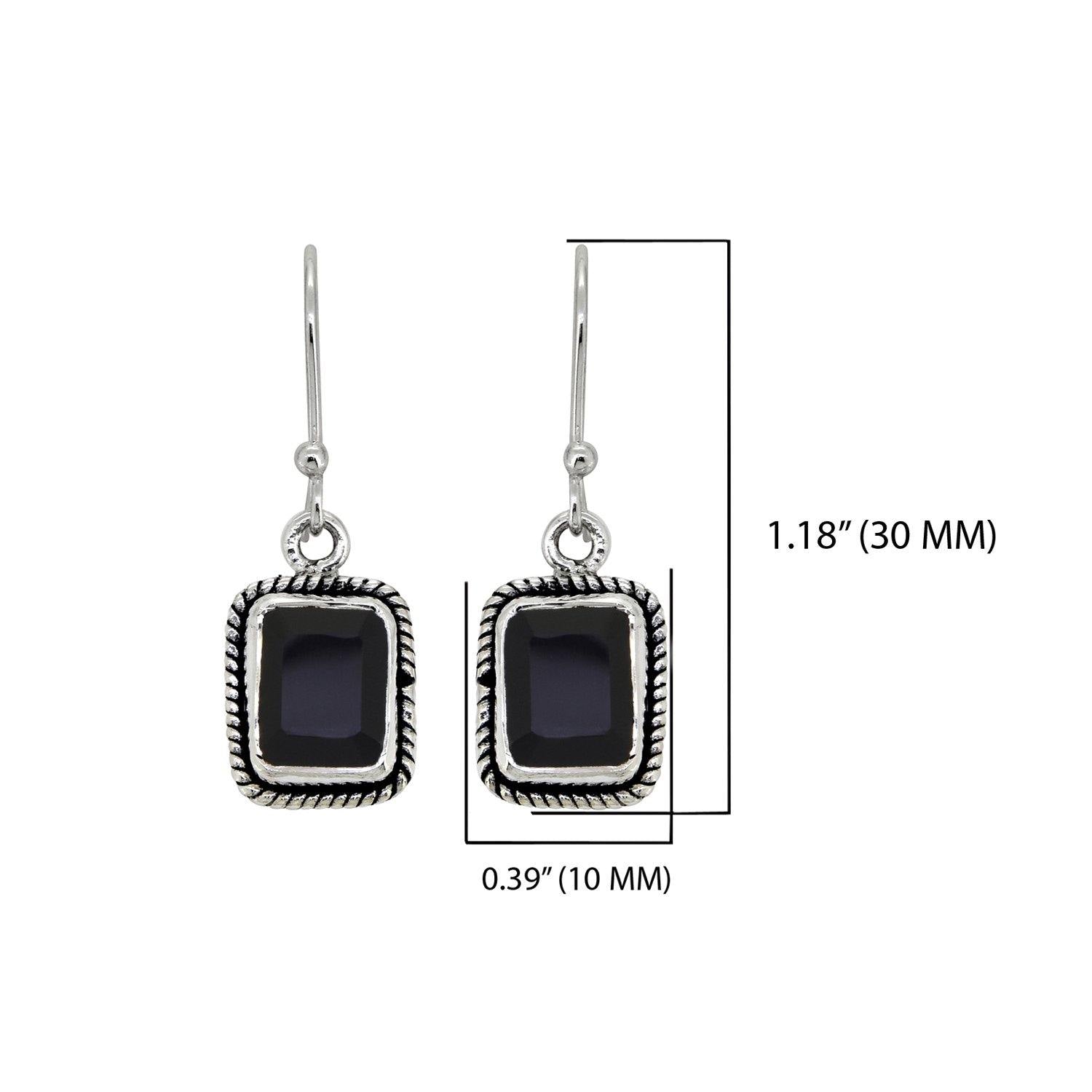 Black Onyx Solid 925 Sterling Silver Dangle Earrings Jewelry - YoTreasure