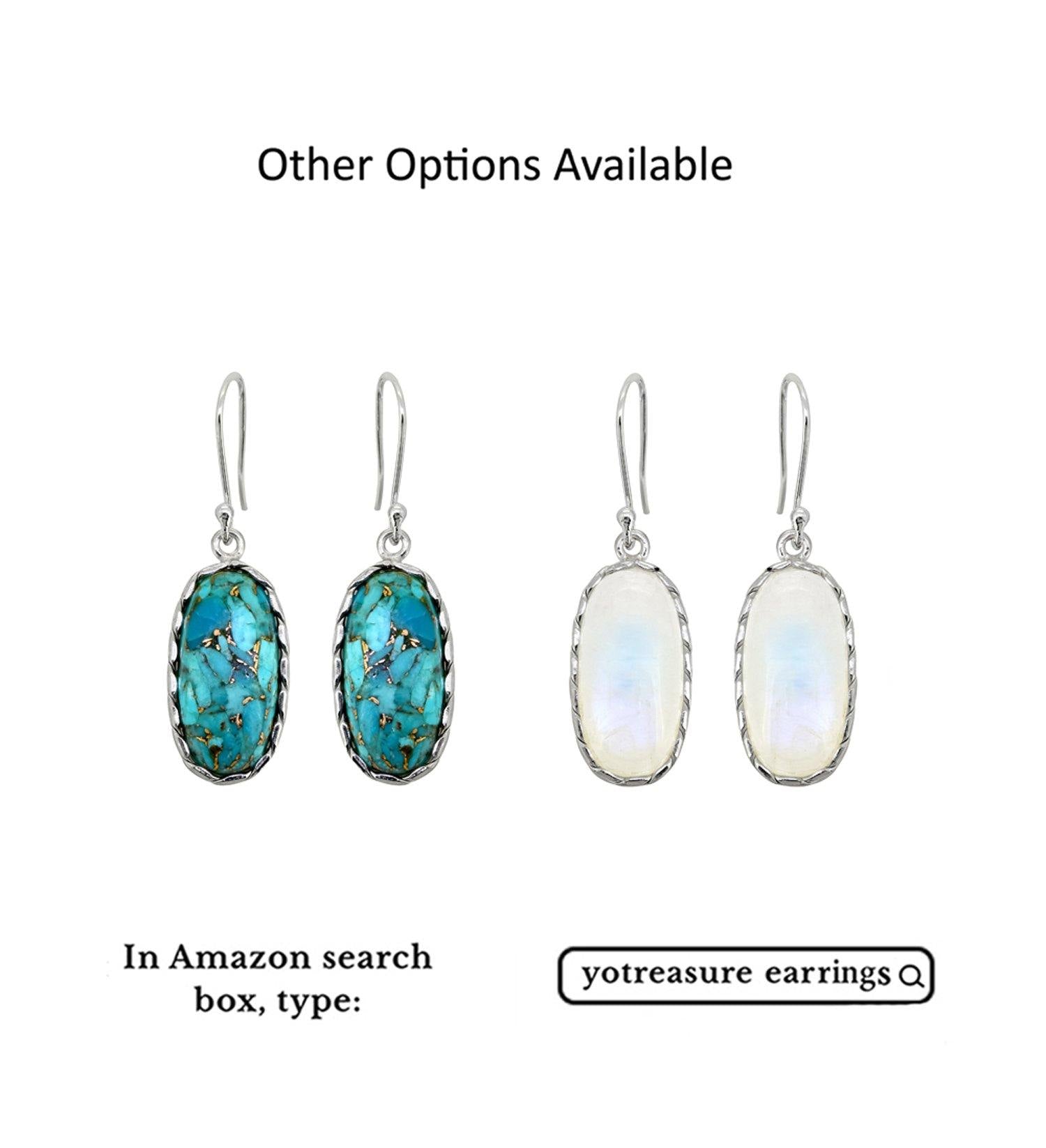 Blue Copper Turquoise Solid 925 Sterling Silver Dangle Earrings Jewelry - YoTreasure