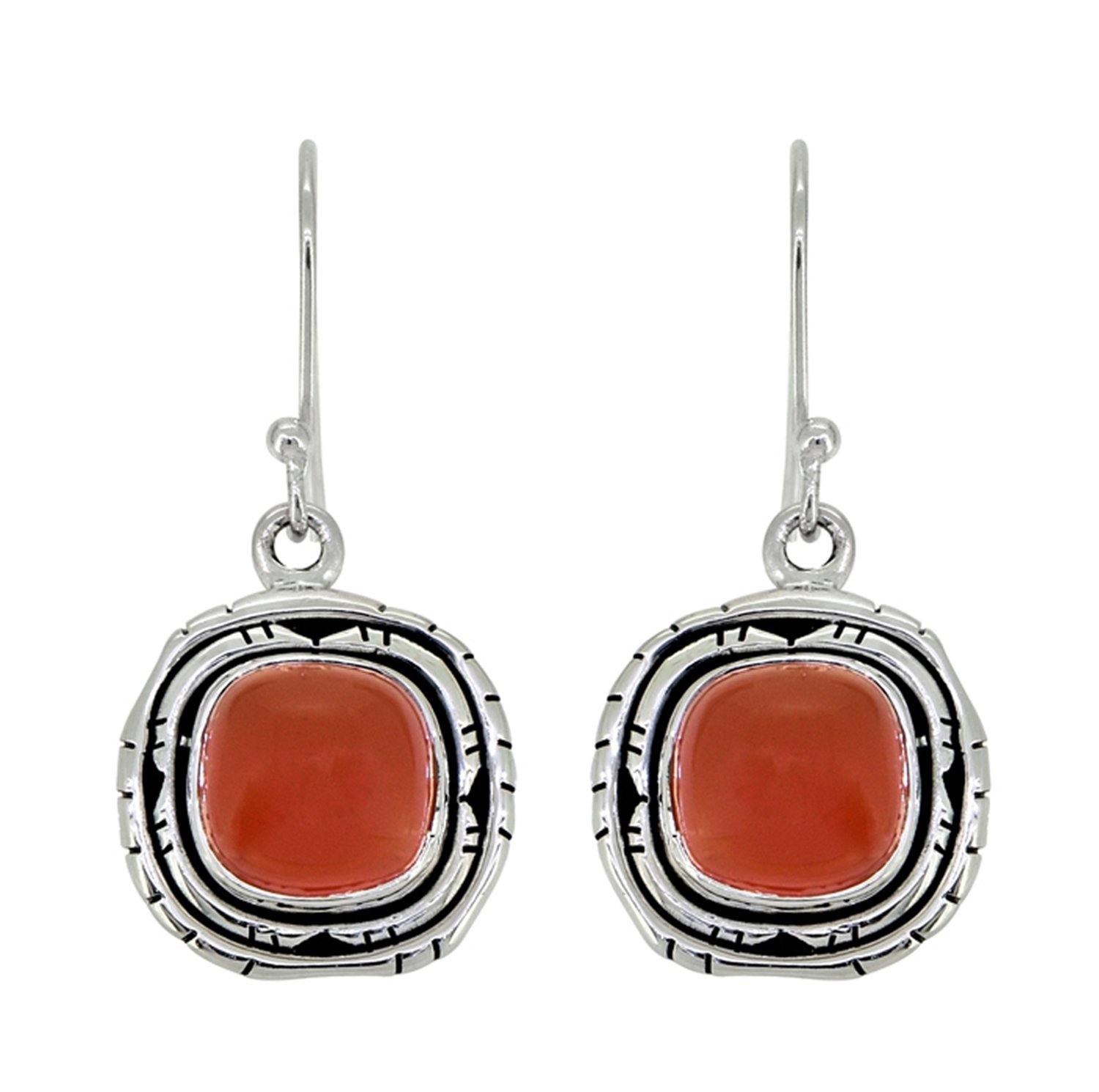 1.35" Carnelian Solid 925 Sterling Silver Dangle Earrings Jewelry - YoTreasure