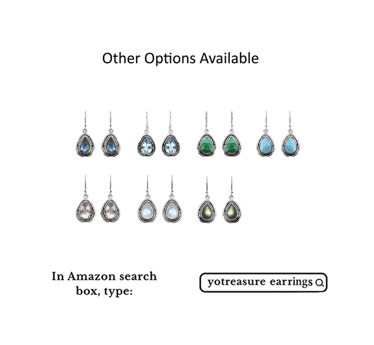 1.37" Larimar Solid 925 Sterling Silver Dangle Earrings Jewelry - YoTreasure