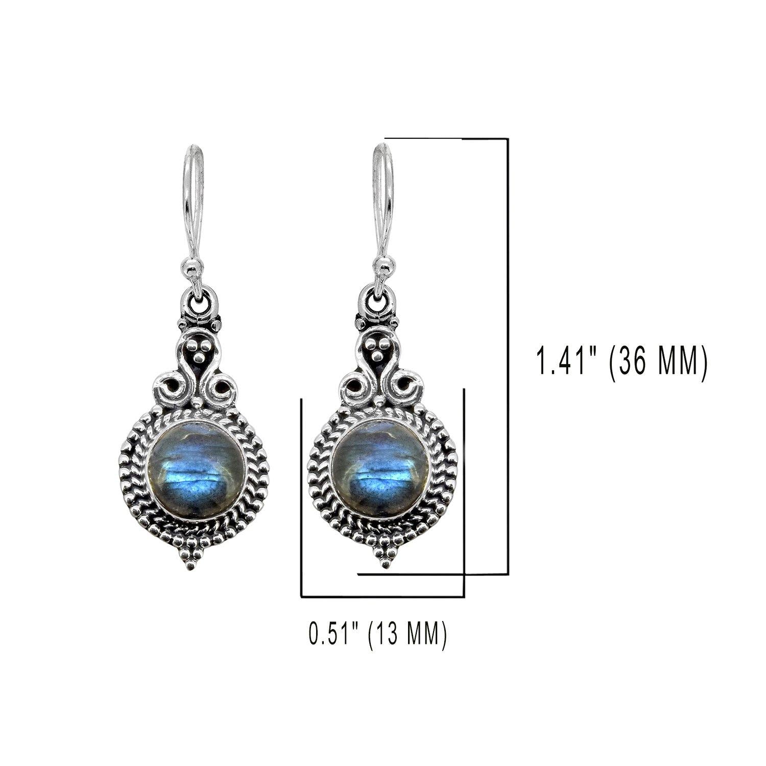 Labradorite Solid 925 Sterling Silver Dangle Earrings Jewelry - YoTreasure