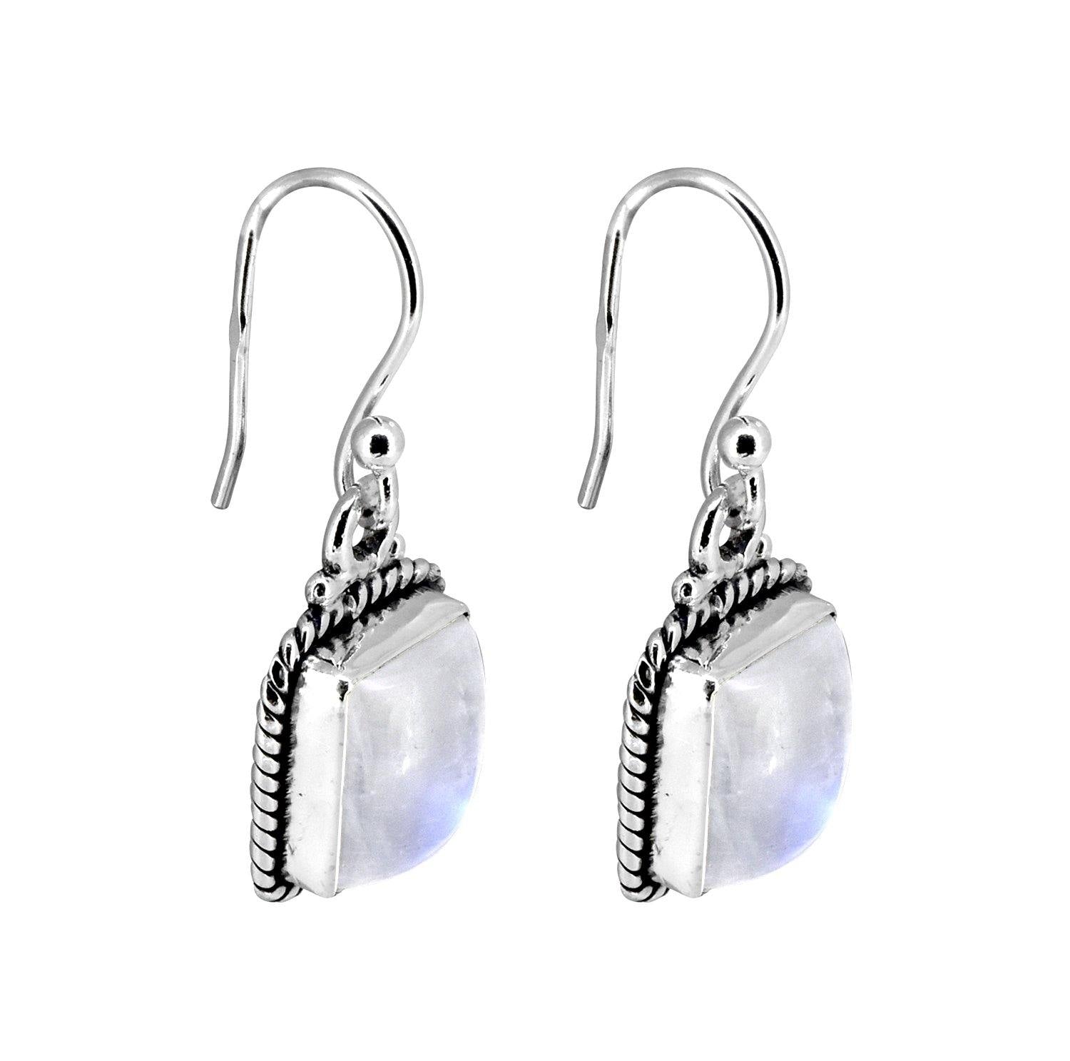 Rainbow Moonstone Solid 925 Sterling Silver Dangle Earrings Jewelry - YoTreasure